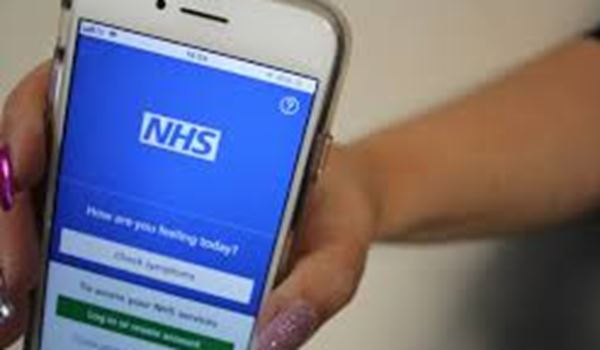 NHS app on mobile phone